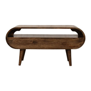 Rounded Edge 2 Drawer Media Unit | Solid Wood TV Stand