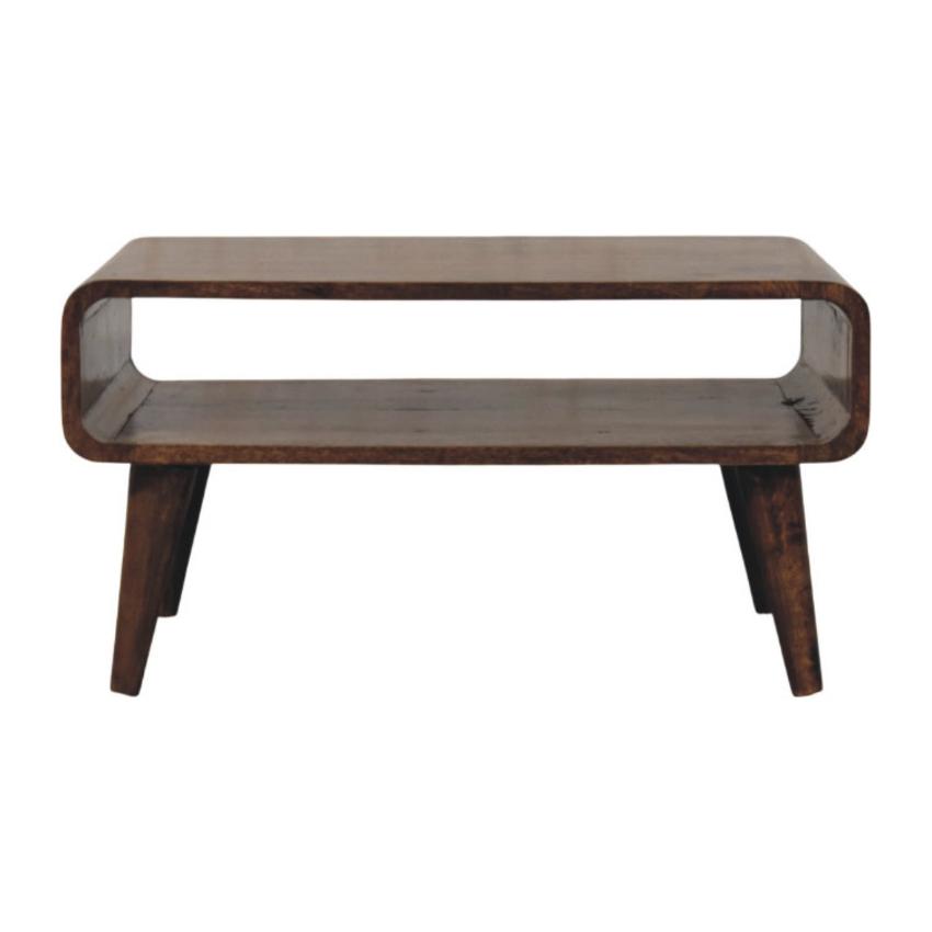 Rounded Edge Coffee Table | Solid Wood Living Room Table