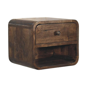 Rounded One Drawer Nightstand | Solid Wood Bedside Table