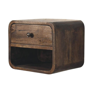 Rounded One Drawer Nightstand | Solid Wood Bedside Table