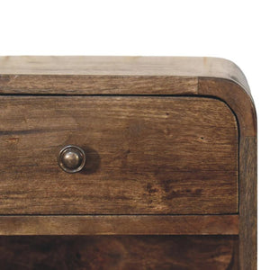 Rounded One Drawer Nightstand | Solid Wood Bedside Table