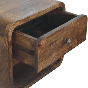 Rounded One Drawer Nightstand | Solid Wood Bedside Table
