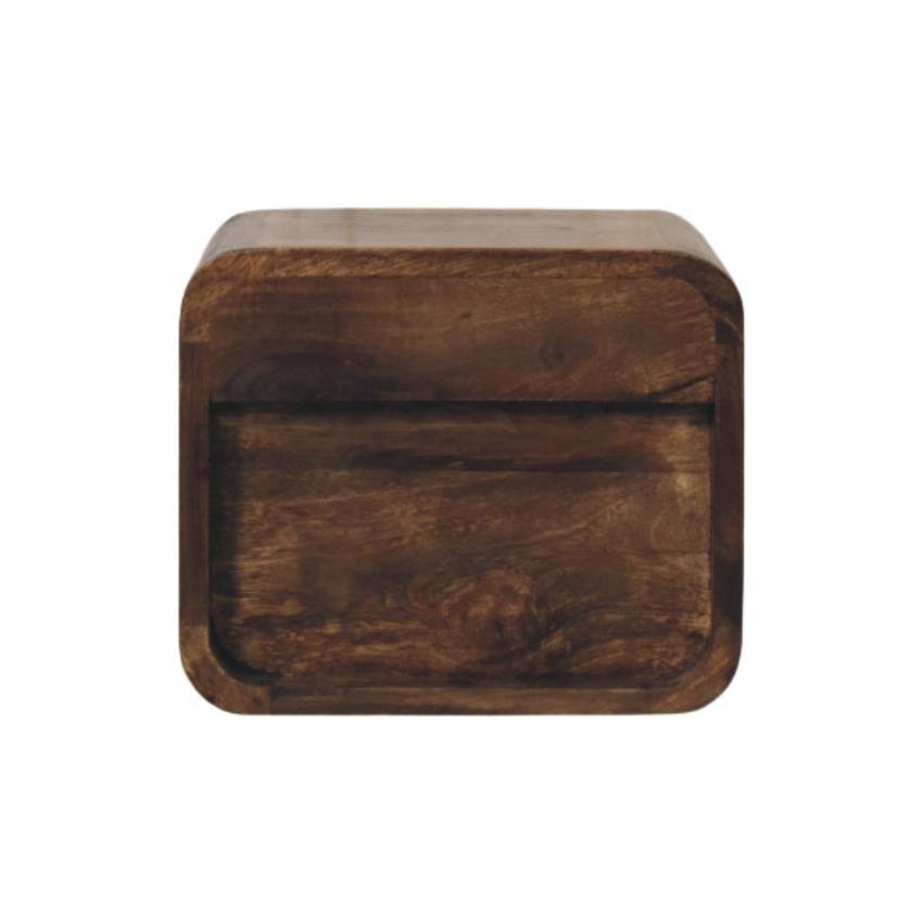 Rounded One Drawer Nightstand | Solid Wood Bedside Table