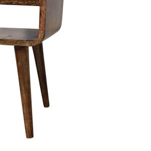 Rounded Open Shelf Bedside | Solid Wood Nightstand