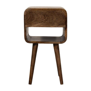 Rounded Open Shelf Bedside | Solid Wood Nightstand