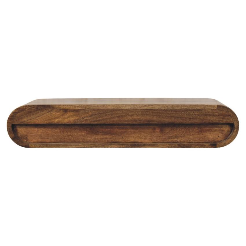 Rounded Wall-Mounted Console | 2 Drawer Floating Storage