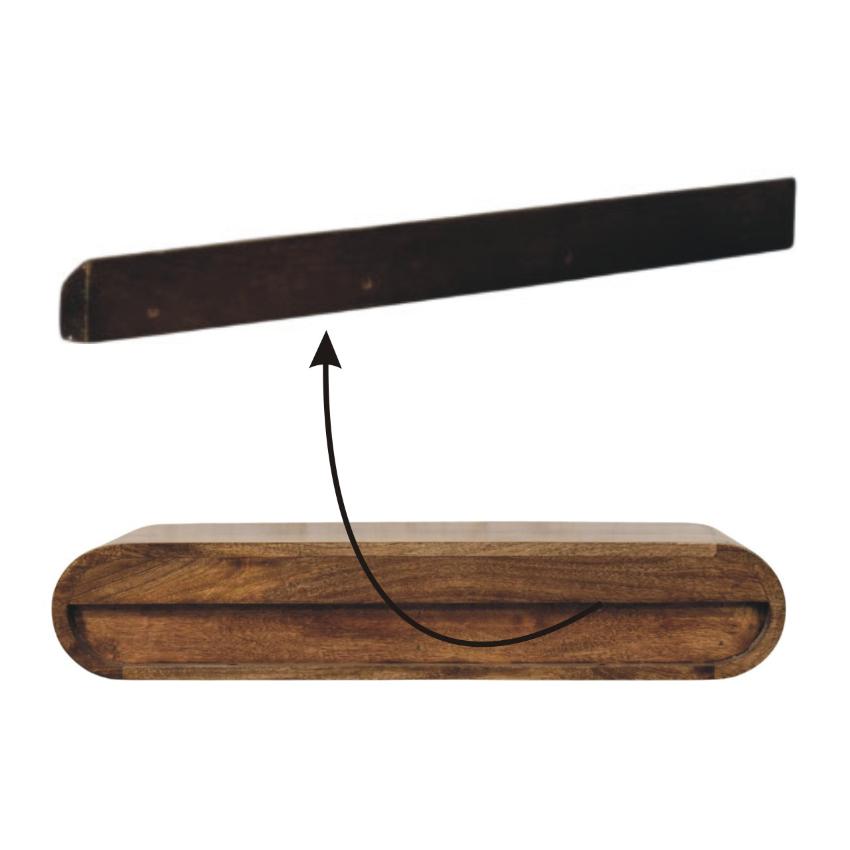 Rounded Wall-Mounted Console | 2 Drawer Floating Storage