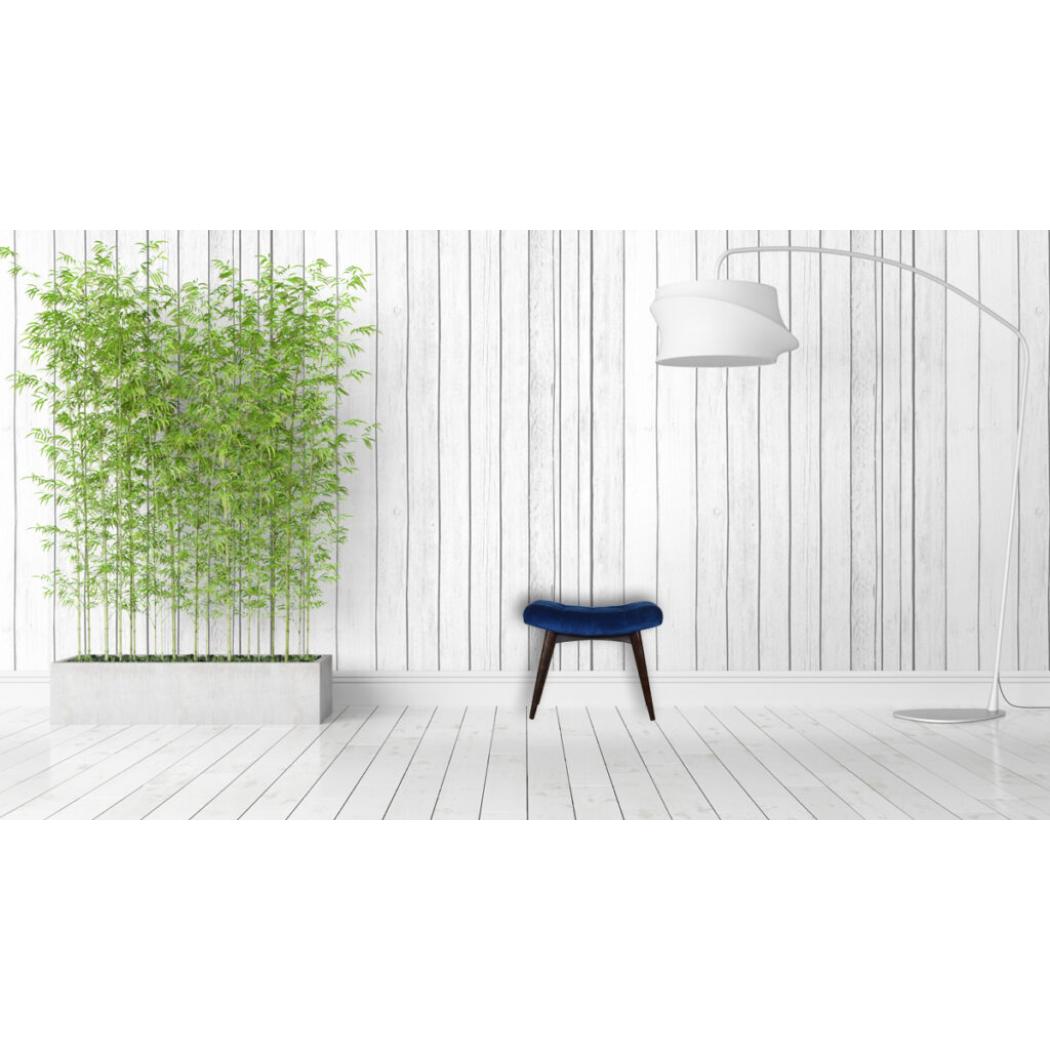 Royal Blue Cotton Velvet Bench | Upholstered Accent Seat | Bedroom & Hallway