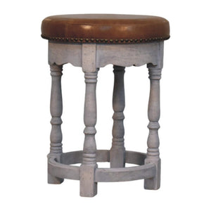 Rustic Charm Stool | Solid Mango Wood | Natural Finish | Handcrafted Accent Seat