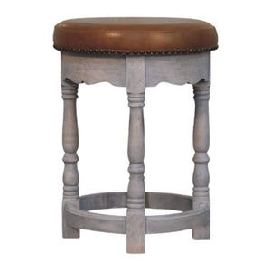 Rustic Charm Stool | Solid Mango Wood | Natural Finish | Handcrafted Accent Seat