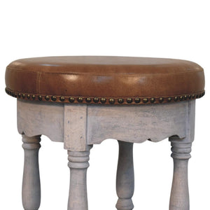 Rustic Charm Stool | Solid Mango Wood | Natural Finish | Handcrafted Accent Seat