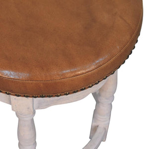 Rustic Charm Stool | Solid Mango Wood | Natural Finish | Handcrafted Accent Seat