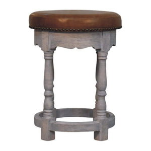 Rustic Charm Stool | Solid Mango Wood | Natural Finish | Handcrafted Accent Seat