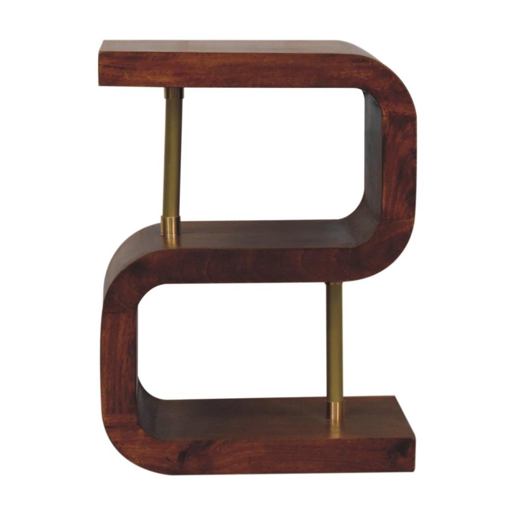 S-Curve Bedside Table | Brass Detail | Sculptural Storage