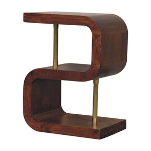 S-Curve Bedside Table | Brass Detail | Sculptural Storage