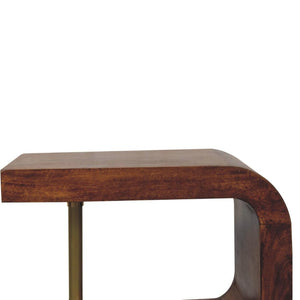 S-Curve Bedside Table | Brass Detail | Sculptural Storage