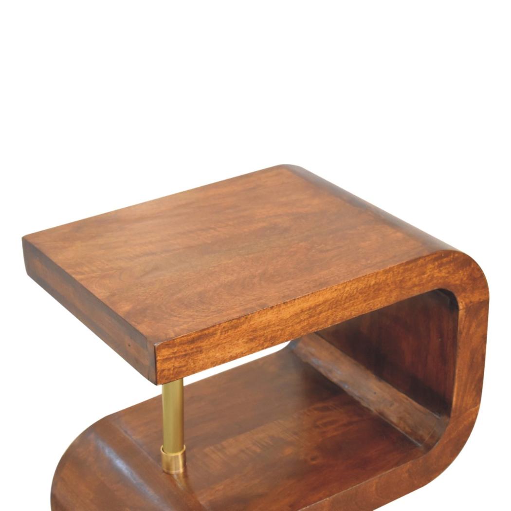 S-Curve Bedside Table | Brass Detail | Sculptural Storage