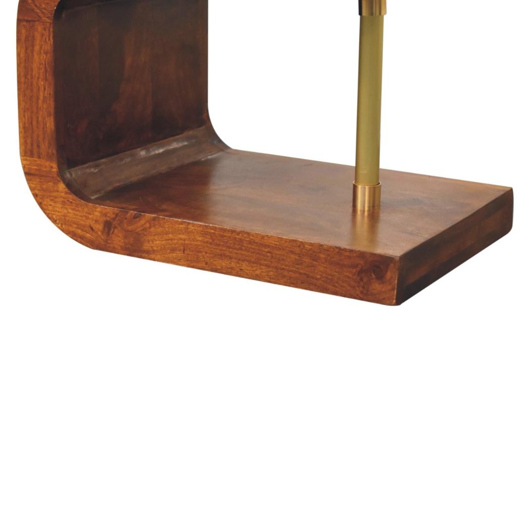 S-Curve Bedside Table | Brass Detail | Sculptural Storage