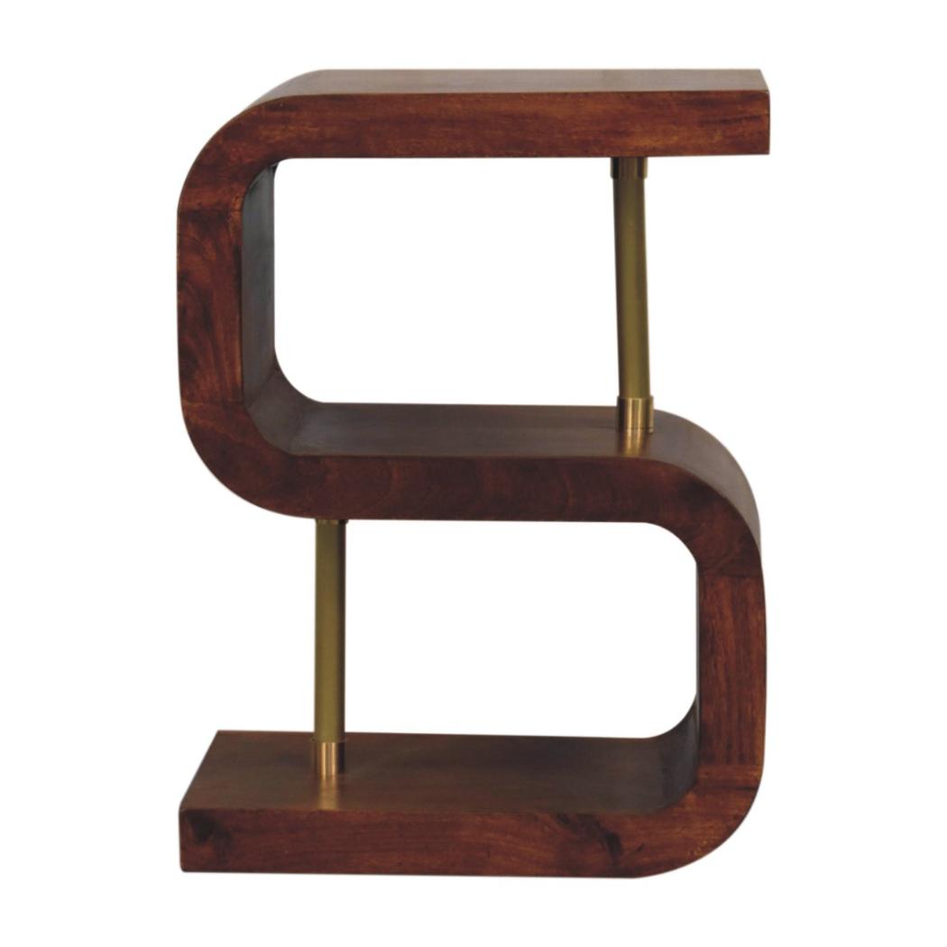 S-Curve Bedside Table | Brass Detail | Sculptural Storage