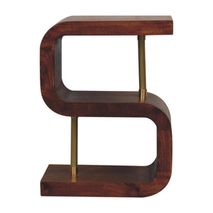 S-Curve Bedside Table | Brass Detail | Sculptural Storage