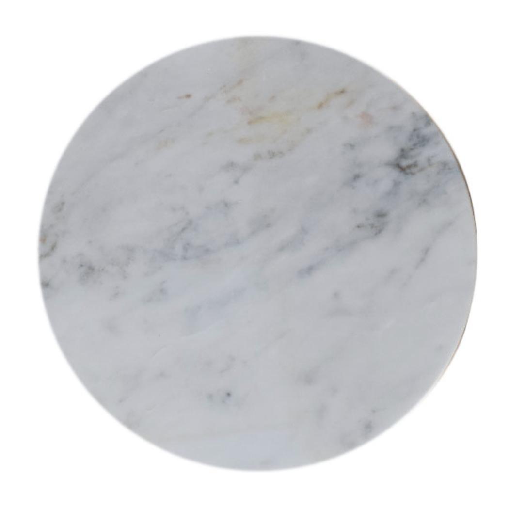 Bulla Marble Top Side Table | Solid Mango Wood | Natural Stone Surface | Sculptural Accent Table