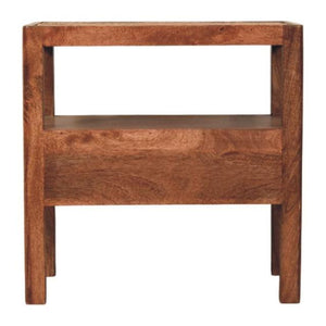 Saffron Rattan Nightstand | Natural Woven Bedside Table | Warm Bedroom Storage
