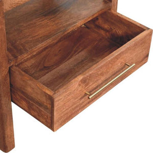 Saffron Rattan Nightstand | Natural Woven Bedside Table | Warm Bedroom Storage