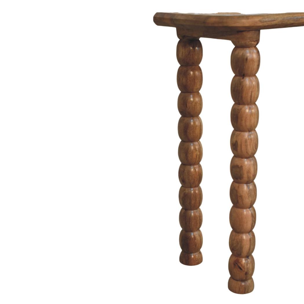 Sahara Spindle Console Table | Solid Mango Wood | Rattan Inlay | Oakish Finish