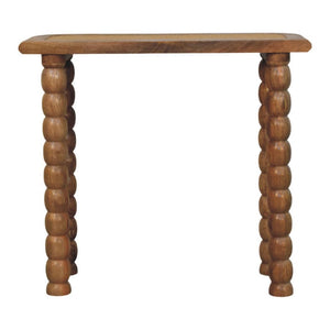 Sahara Spindle Console Table | Solid Mango Wood | Rattan Inlay | Oakish Finish