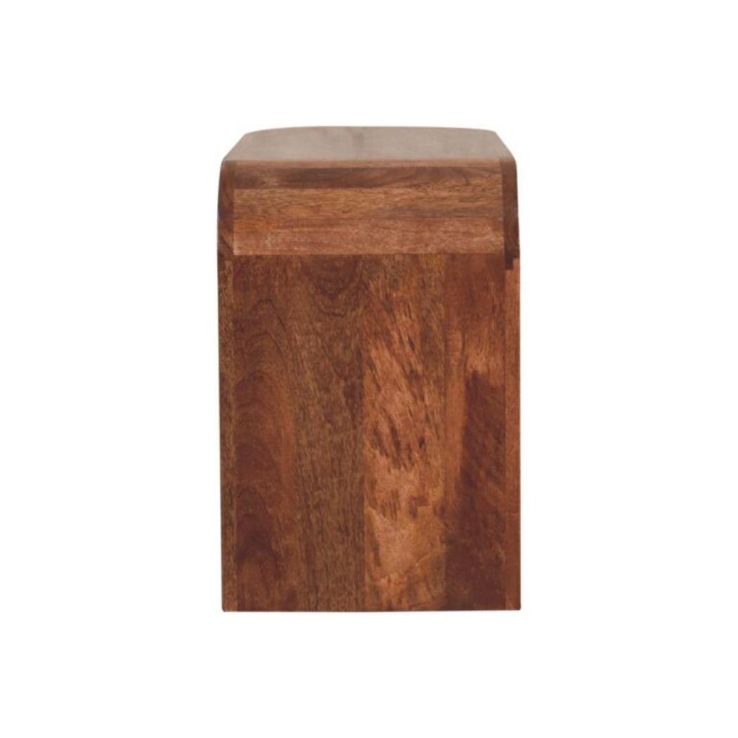 Serenity Coffee Table | Solid Mango Wood | Honey Caramel Finish | White Terrazzo Top