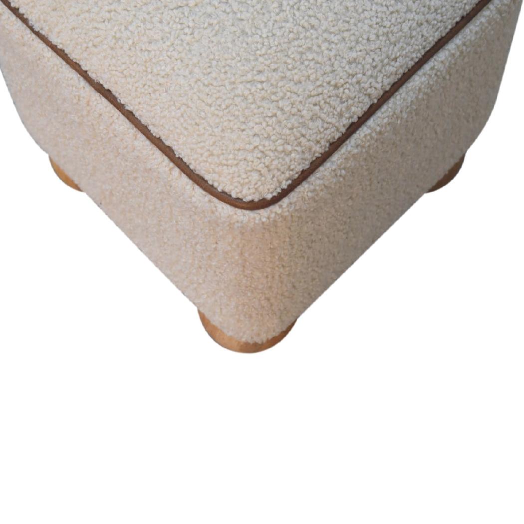 Serenity Footstool | Decorative Ball Feet | Upholstered Accent Ottoman