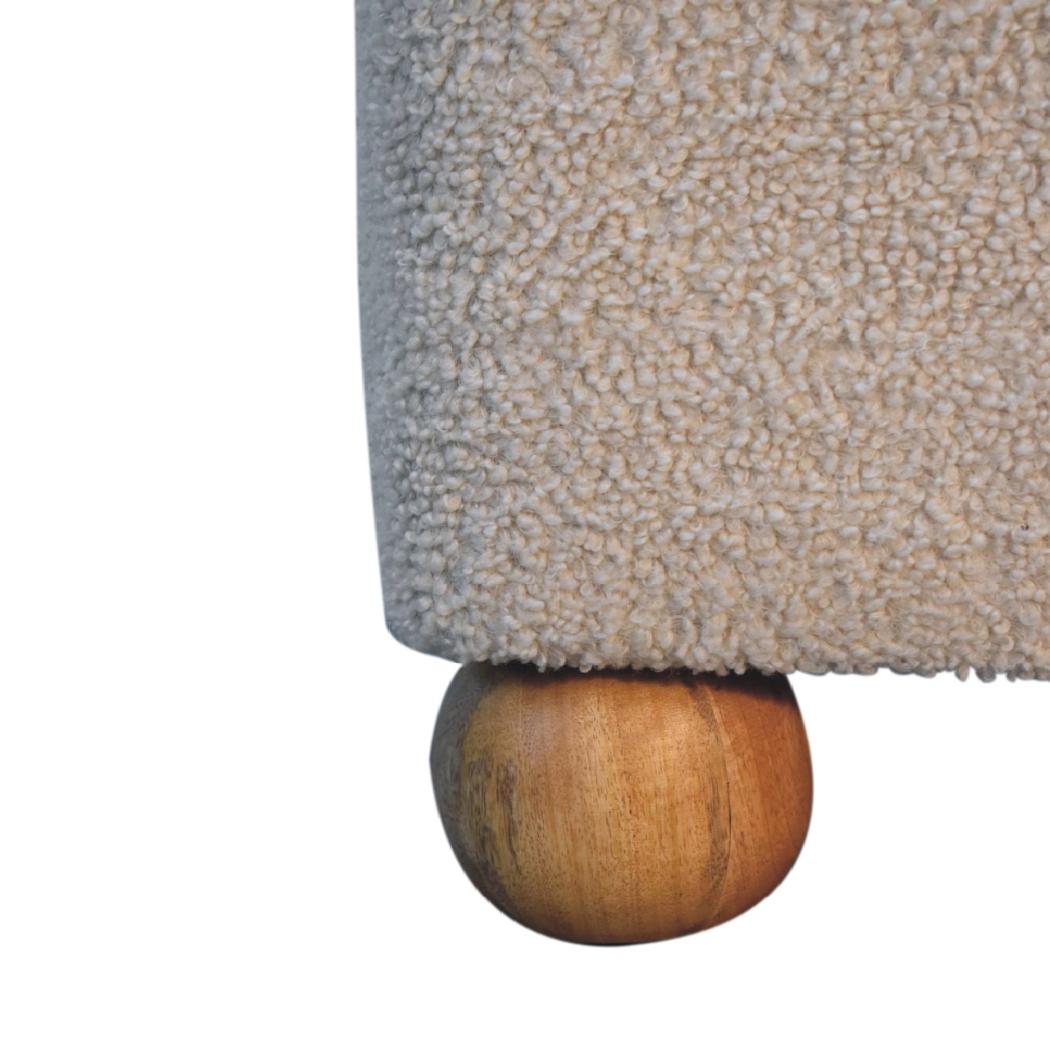 Serenity Footstool | Decorative Ball Feet | Upholstered Accent Ottoman