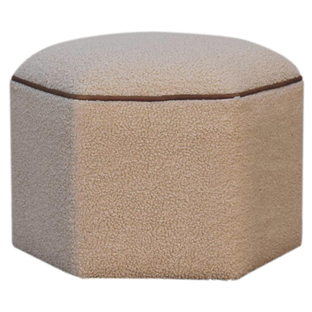 Serenity Hexagonal Footstool | Geometric Upholstered Ottoman | Statement Accent Stool
