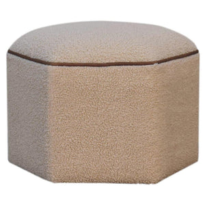 Serenity Hexagonal Footstool | Geometric Upholstered Ottoman | Statement Accent Stool