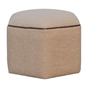 Serenity Hexagonal Footstool | Geometric Upholstered Ottoman | Statement Accent Stool