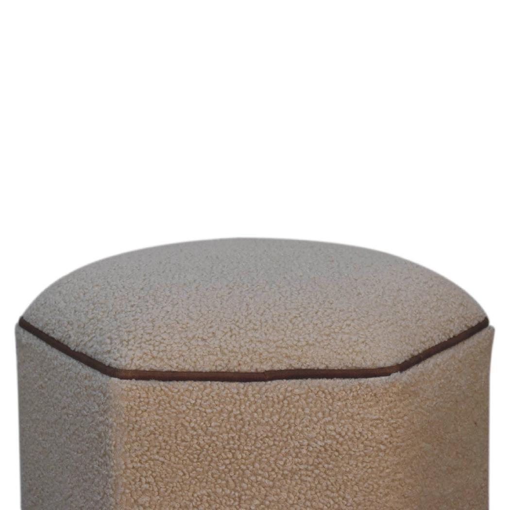 Serenity Hexagonal Footstool | Geometric Upholstered Ottoman | Statement Accent Stool