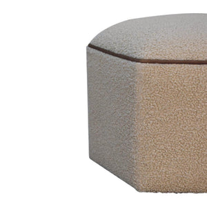 Serenity Hexagonal Footstool | Geometric Upholstered Ottoman | Statement Accent Stool