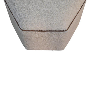 Serenity Hexagonal Footstool | Geometric Upholstered Ottoman | Statement Accent Stool