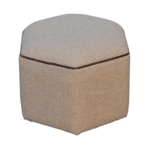 Serenity Hexagonal Footstool | Geometric Upholstered Ottoman | Statement Accent Stool