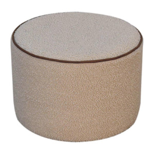 Serenity Large Round Footstool | Upholstered Accent Ottoman | Generous Circular Design