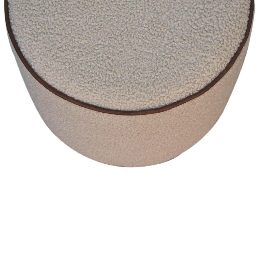 Serenity Large Round Footstool | Upholstered Accent Ottoman | Generous Circular Design