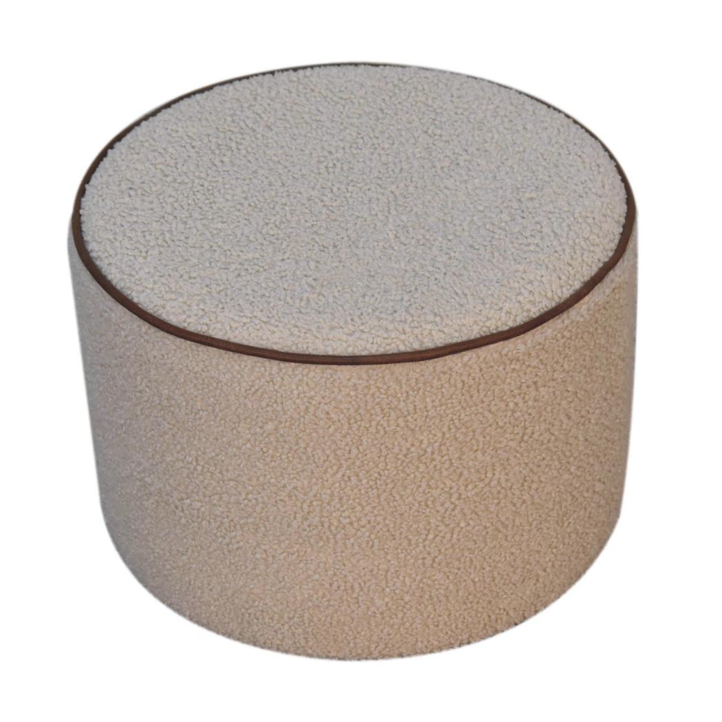 Serenity Large Round Footstool | Upholstered Accent Ottoman | Generous Circular Design