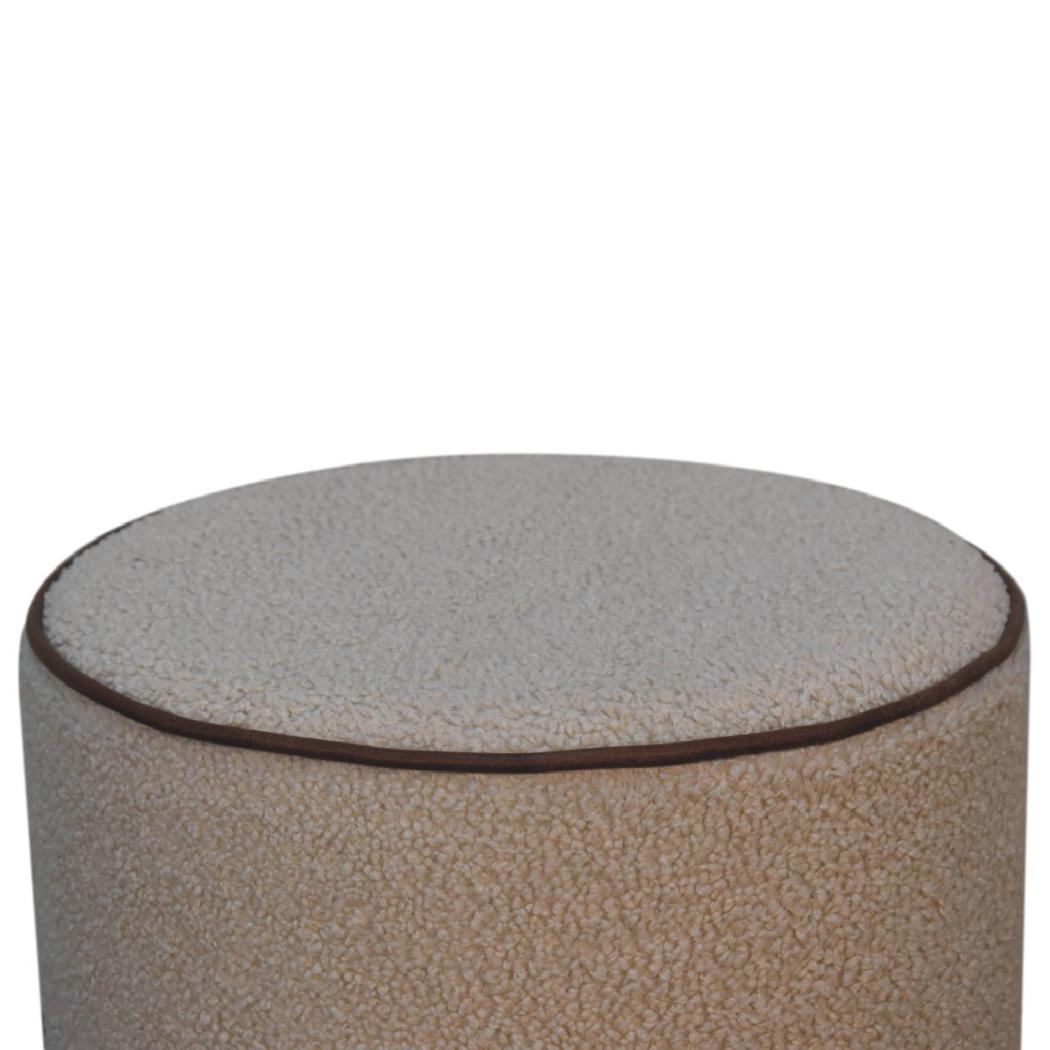 Serenity Large Round Footstool | Upholstered Accent Ottoman | Generous Circular Design