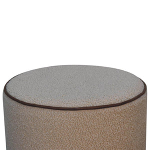 Serenity Large Round Footstool | Upholstered Accent Ottoman | Generous Circular Design