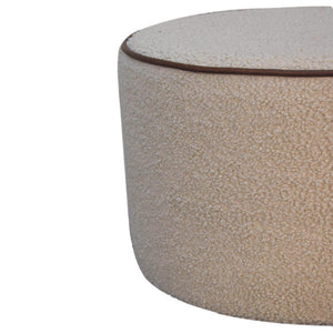 Serenity Large Round Footstool | Upholstered Accent Ottoman | Generous Circular Design