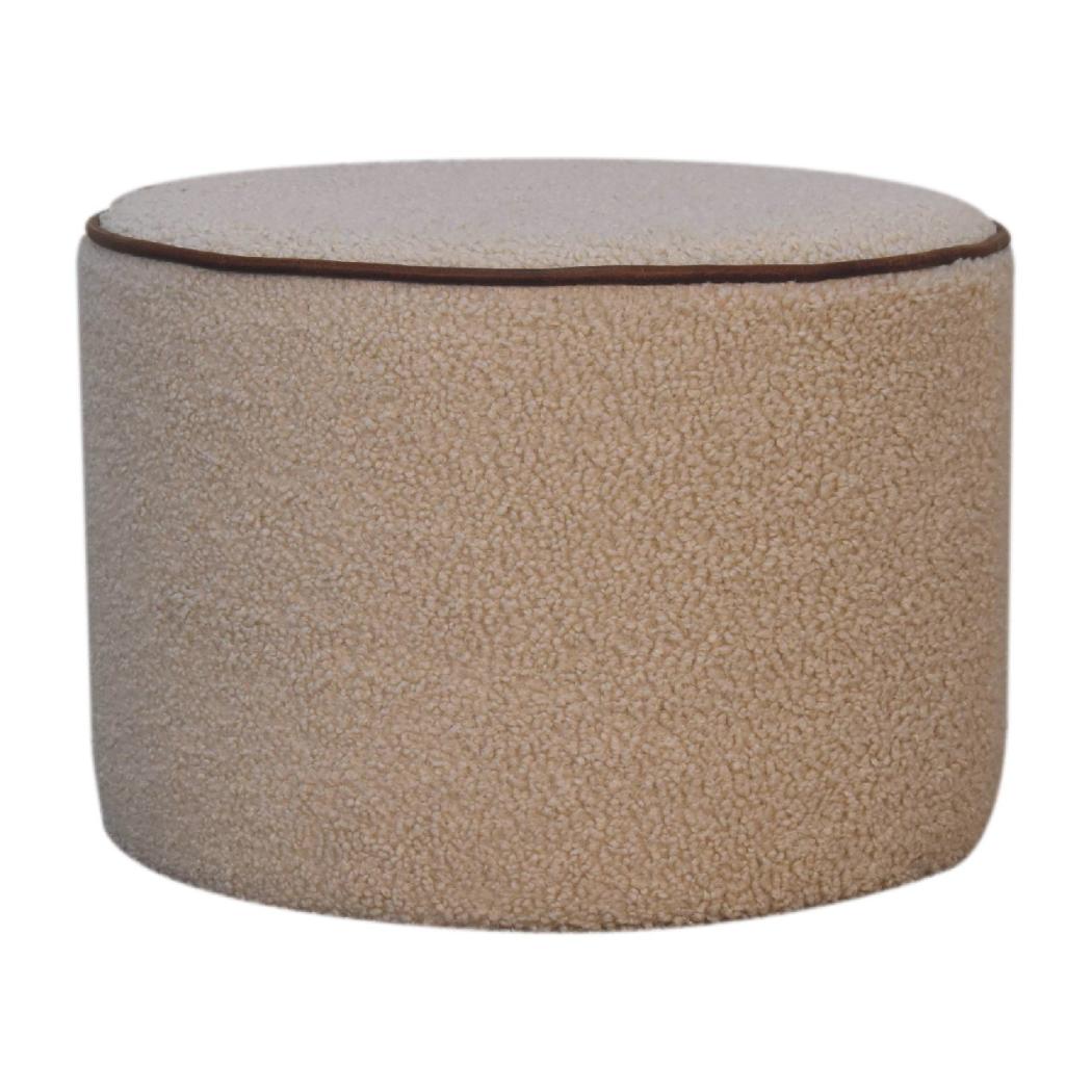 Serenity Large Round Footstool | Upholstered Accent Ottoman | Generous Circular Design