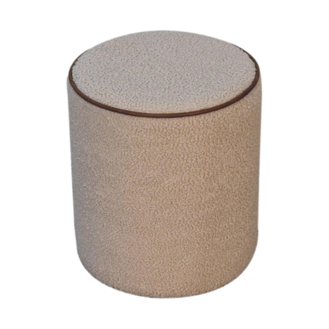 Serenity Round Footstool | Upholstered Ottoman | Soft Circular Accent Design