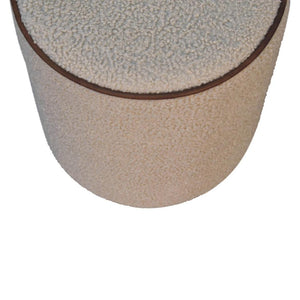 Serenity Round Footstool | Upholstered Ottoman | Soft Circular Accent Design