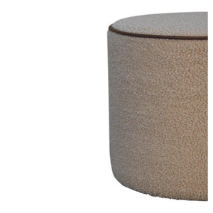 Serenity Round Footstool | Upholstered Ottoman | Soft Circular Accent Design