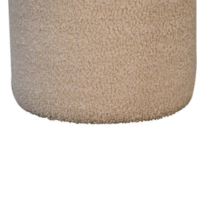 Serenity Round Footstool | Upholstered Ottoman | Soft Circular Accent Design